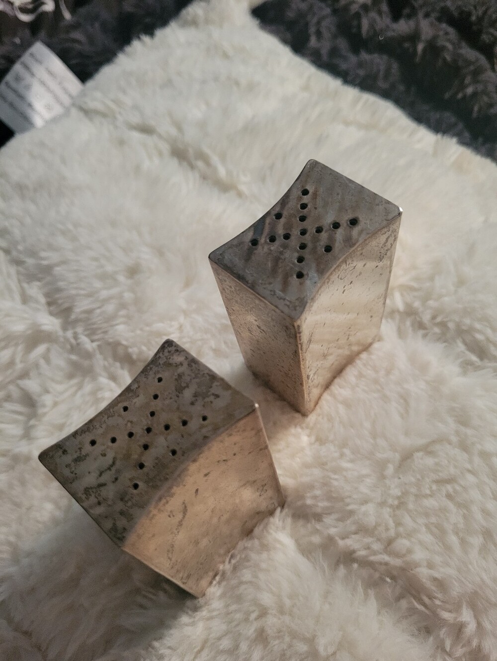 Allan Adler Vintage Sterling Silver Curved Salt and Pepper Shaker Set